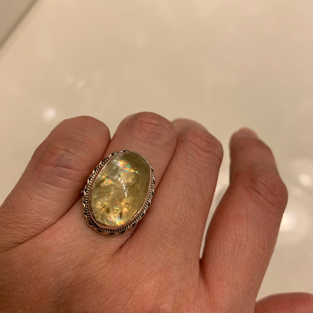 Clear quartz ring. Sterling silver 925